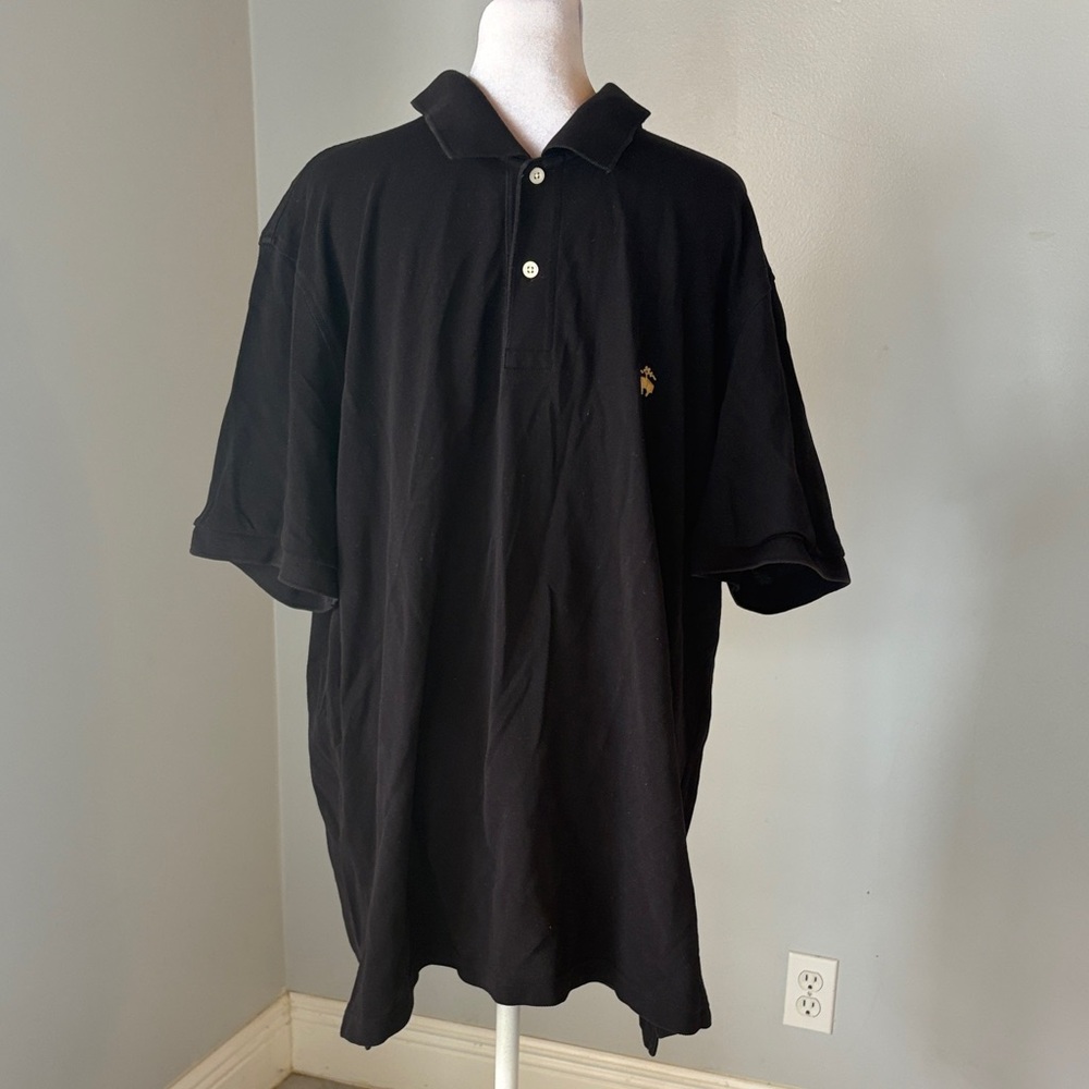 [Brooks Brothers] Black Cotton Polo Shirt - Size XXL